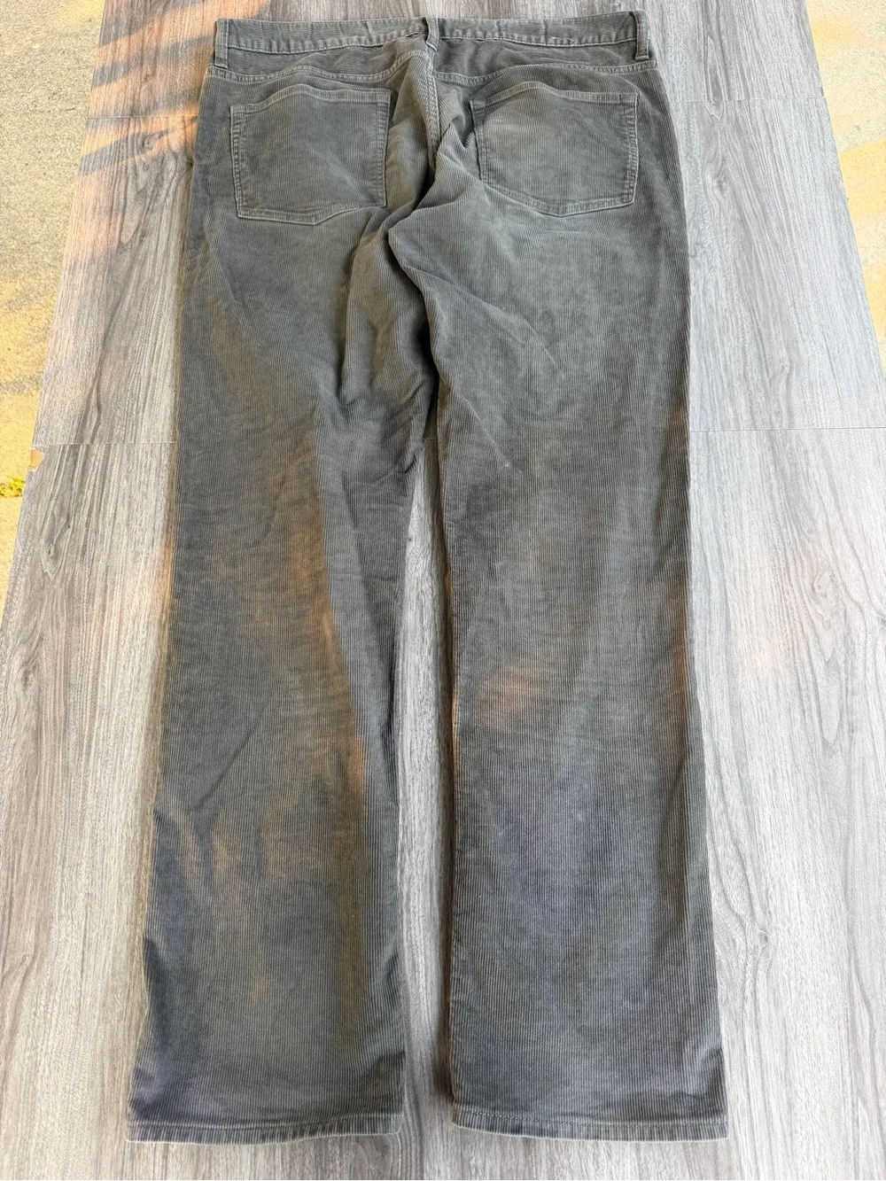 J.Crew Mens Grey Fine Corduroy Pants Stretch Cotton Re-Imagines Size 36x32